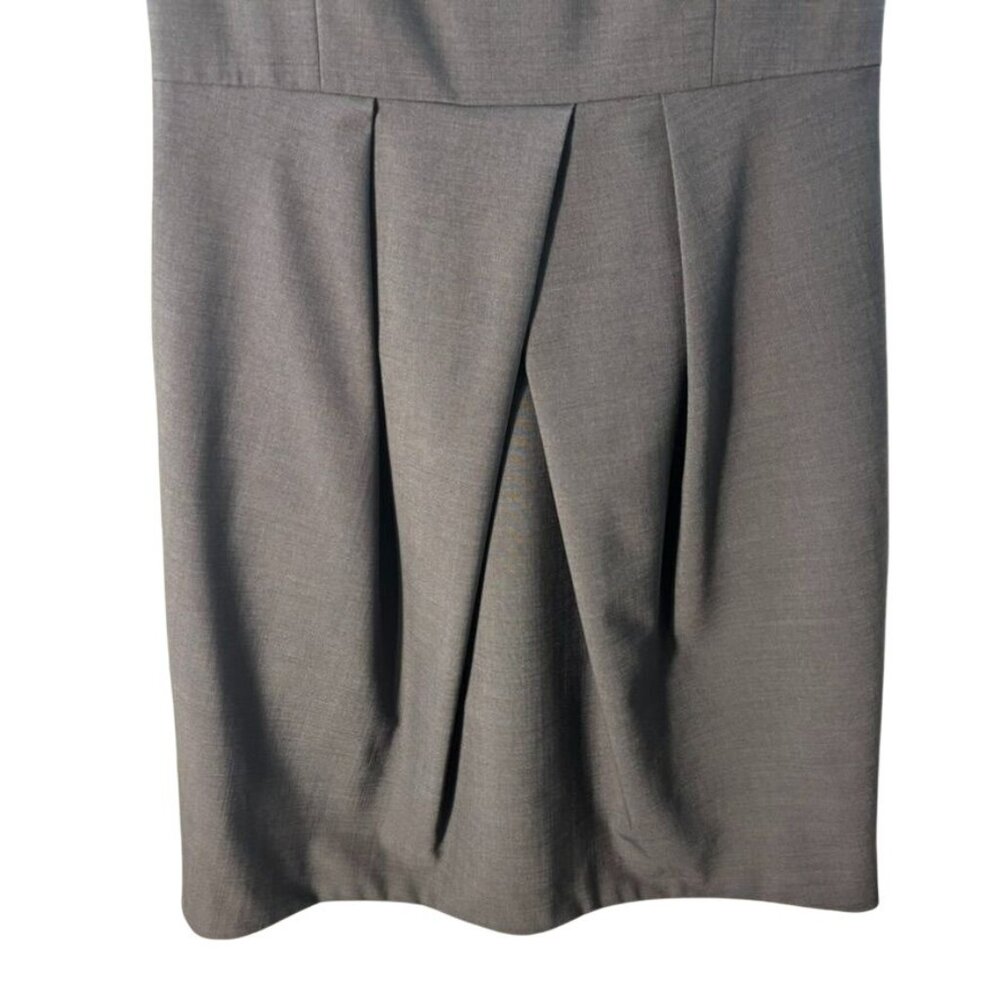 Antonio Melani Gray Sleeveless Sheath Dress With Pleated Skirt & Pockets Size 8 - Picture 4 of 13
